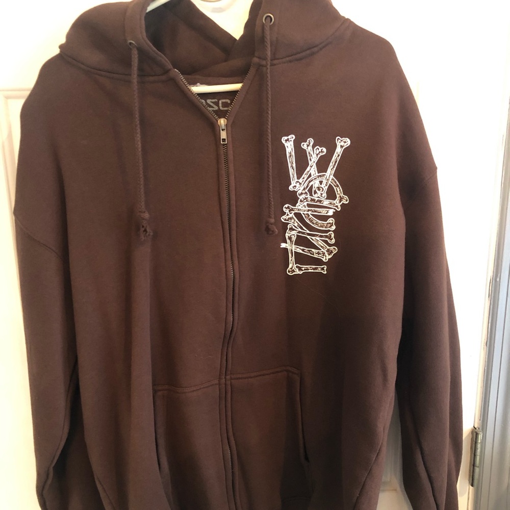 WESC zip up hooded sweatshirt size large